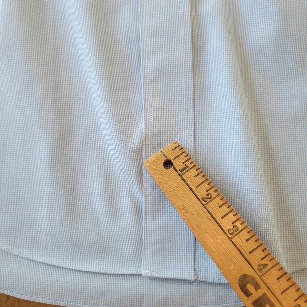 Brooks Brothers Dress Shirt Mens 17 4/5 Blue Check Houndstooth Non Iron 346 - Picture 8 of 10